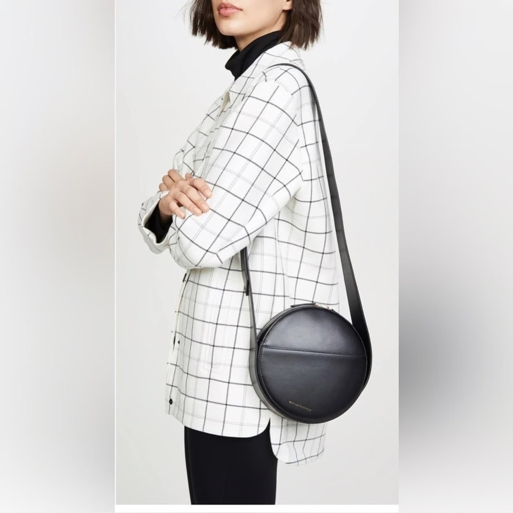 WANT Les Essentiels Black Round Leather Crossbody Satchel